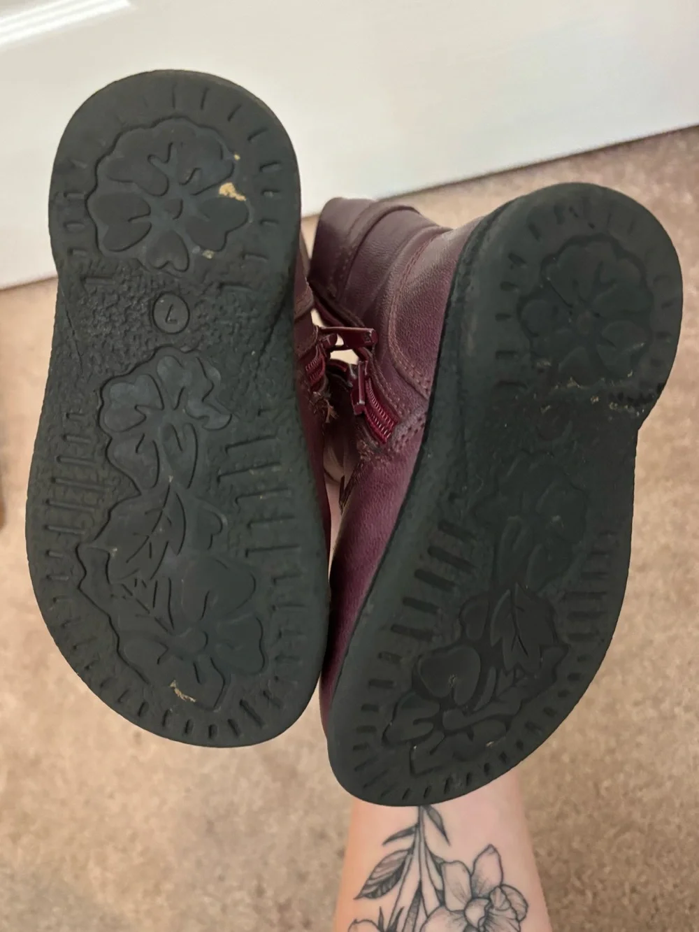 Toddler Burgundy Leather Boots